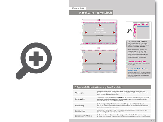 Product Bild plastikkarte_mit_lochung_4_4_farbig_bedruckt_auf_goldenem_hintergrund