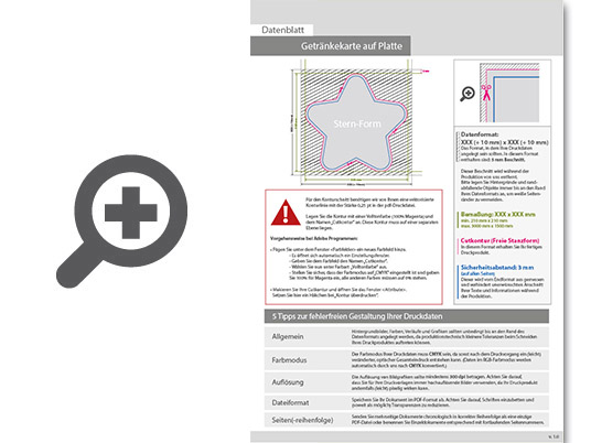 Product Bild getr__nkekarte_auf_platte_in_stern-form_konturgefr__st___einseitig_4_0-farbig_bedruckt