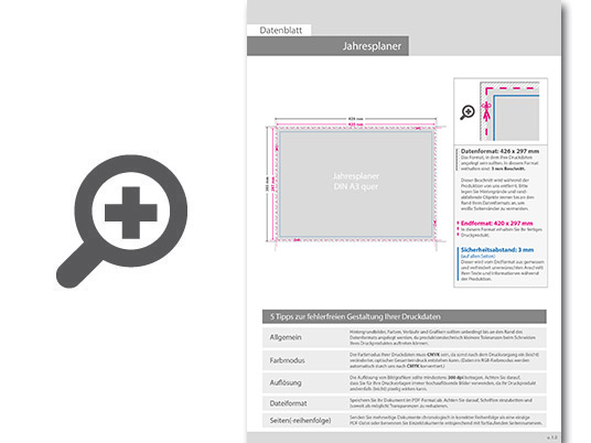 Product Bild jahresplaner_din_a3_quer_(420_x_297_mm)__4_0_einseitig_farbig