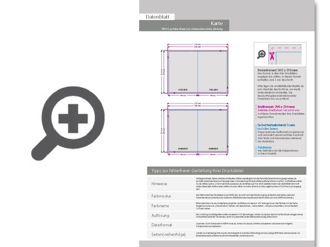 Product Bild einladungskarte_din_a5_4-seiter_4_4_farbig_mit_beidseitig_partieller_glitzer-lackierung