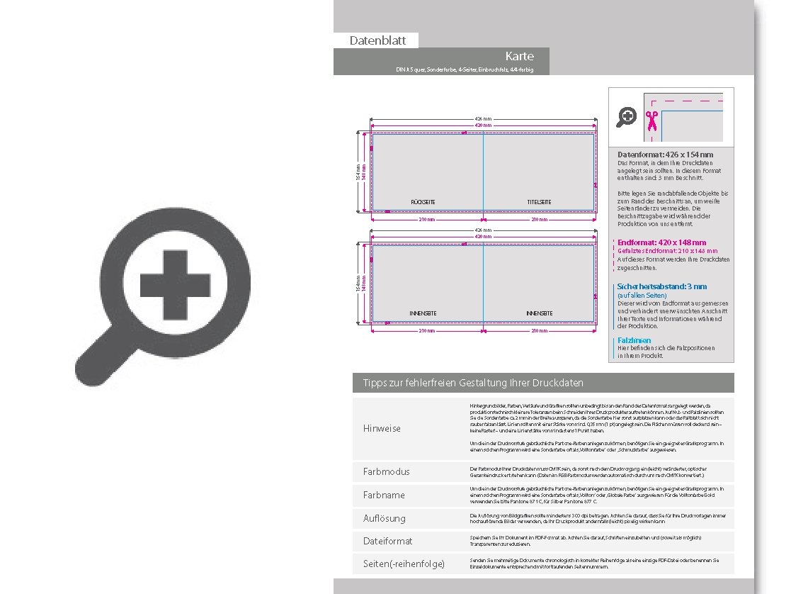 Product Bild hochzeitskarte_din_a5_quer_4-seiter_4_4_farbig_+_sonderfarbe_silber