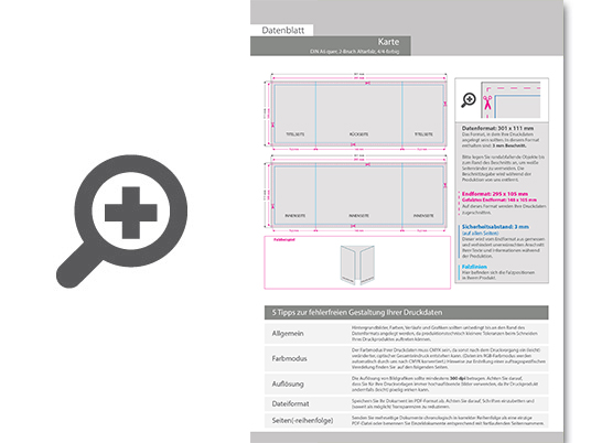 Product Bild einladungskarte__gefalzt_auf_din_a6_quer__vertikaler_2-bruch_fensterfalz__6-seitig