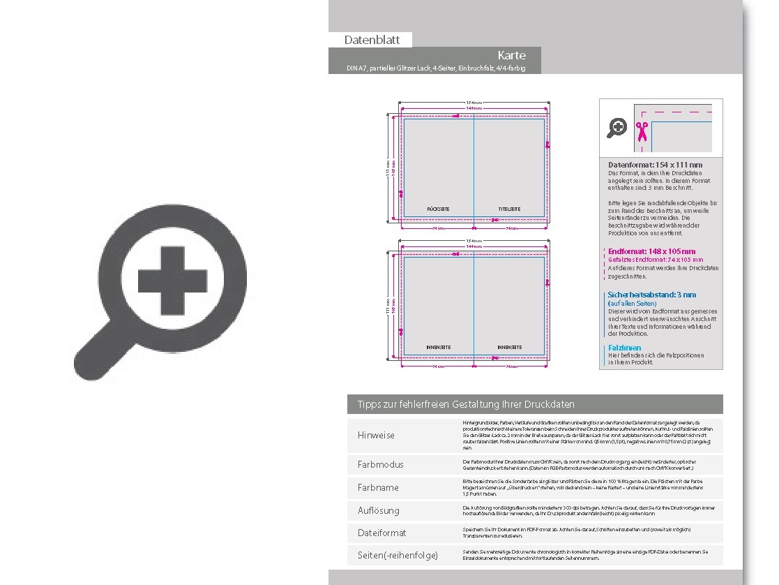 Product Bild einladungskarte_din_a7_4-seiter_4_4_farbig_mit_beidseitig_partieller_glitzer-lackierung