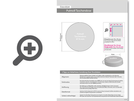 Product Bild xl_taschendose_mit_pulmoll_pastillen_50g__4_0_farbig_einseitig_bedruckt